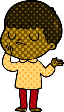 Bir insan tarafından çizilmiş huysuz çocuk çizgi filmi.