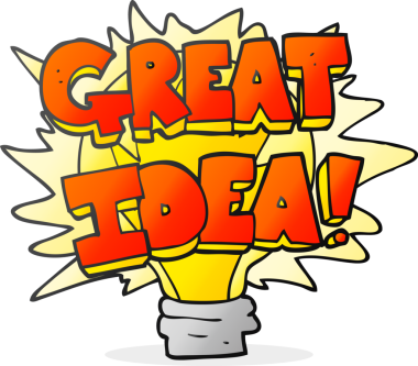 Bir insan tarafından çizilmiş serbest çizim harika bir fikir ampul sembolü.