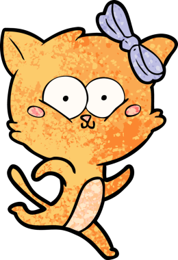 Bir insan tarafından çizilmiş çizgi film kedisi.