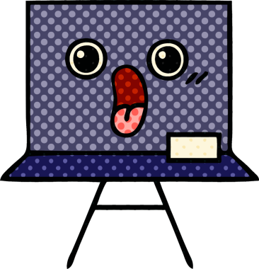 bir insan tarafından çizilmiş bir karatahtanın çizgi roman tarzı