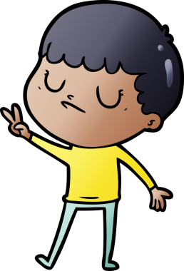 Bir insan tarafından çizilmiş huysuz çocuk çizgi filmi.