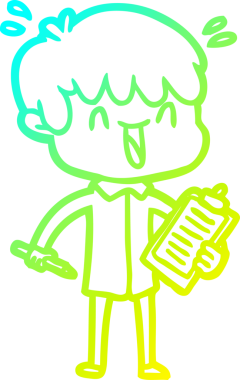 Bir insan tarafından çizilmiş gülen bir çizgi film karakteri çizimi.