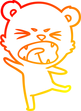 Bir insan tarafından çizilmiş kızgın bir kutup ayısının sıcak çizgi çizimi