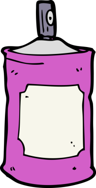 Bir insan tarafından çizilmiş çizgi film spreyi.