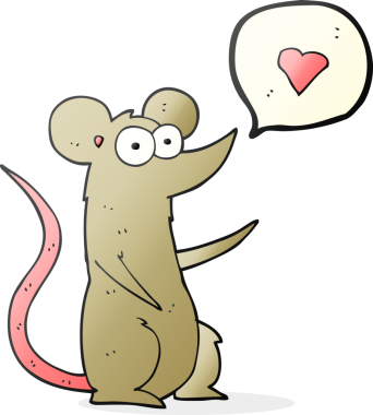 Bir insan tarafından çizilmiş serbest çizim çizgi film faresi.