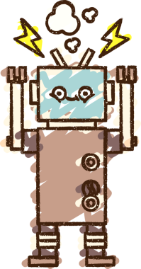 Bir insan tarafından çizilen robot tebeşiri.