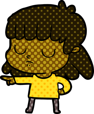 karikatür ilgisiz kadın; bir insan tarafından çizilmiş.