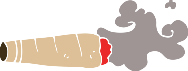 Bir insan tarafından çizilmiş puro içen karikatür.