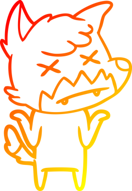 Bir insan tarafından çizilen ölü tilkinin sıcak çizgi çizimi