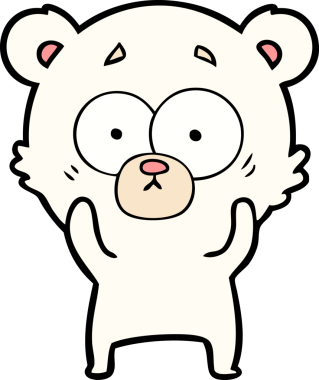 Bir insan tarafından çizilmiş sürpriz kutup ayısı karikatürü