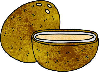 Bir insan tarafından çizilmiş garip Hindistan cevizi çizimi.