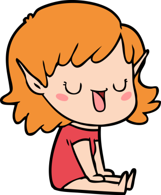 Bir insan tarafından çizilmiş bir elf kızı.