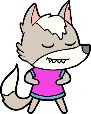 Bir insan tarafından çizilmiş dost canlısı bir kurt kız.