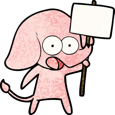 Bir insan tarafından çizilmiş şirin bir fil.