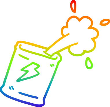 gökkuşağı gradyan çizgi çizimi bir insan tarafından çizilmiş soda kutusu