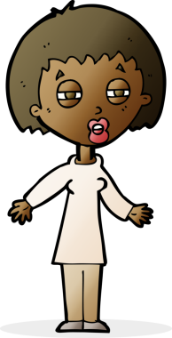 Bir insan tarafından çizilmiş yorgun bir kadın.