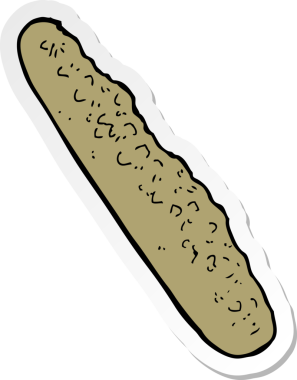 Bir insan tarafından çizilmiş karikatür ekmeğinin çıkartması.