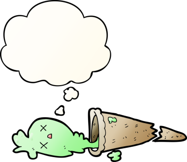 Düşünce baloncuklu çizgi film dondurması bir insan tarafından çizilmiş.