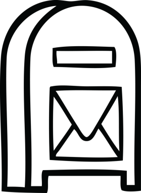 Bir insan tarafından çizilmiş posta kutusunun çizgi çizimi