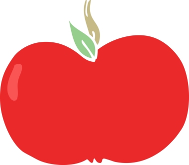 Bir insan tarafından çizilmiş sulu elma karalaması