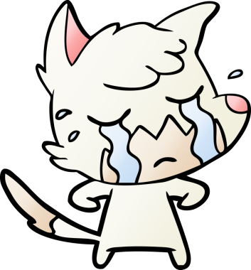 Bir insan tarafından çizilmiş ağlayan tilki çizgi filmi.