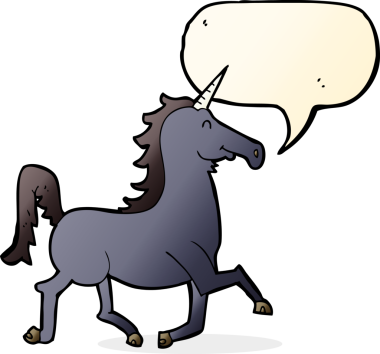 Bir insan tarafından çizilmiş tek boynuzlu at.