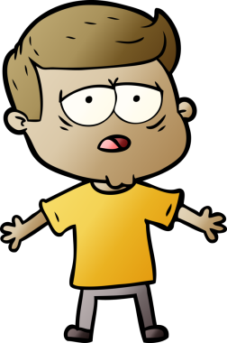 Bir insan tarafından çizilmiş yorgun bir adam.