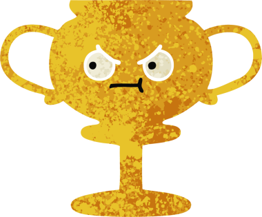 Bir insan tarafından çizilmiş bir kupanın retro illüstrasyon tarzı karikatürü