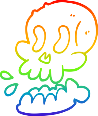 gökkuşağı gradyan çizimi bir insan tarafından çizilmiş komik bir kafatası