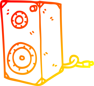 Bir insan tarafından çizilen çizgi film hoparlörünün sıcak çizgi çizimi