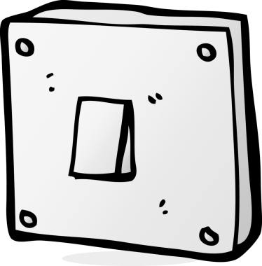 bir insan tarafından çizilmiş ışık düğmesi.