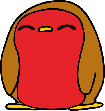 El yazısıyla çizilmiş şirin kawaii kırmızı robin bir insan tarafından çizilmiş.