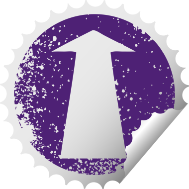 sıkıntılı dairesel soyma etiketi bir insan tarafından çizilmiş tuhaf sembol oku