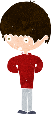 bir insan tarafından çizilmiş sinirli bir çocuk.