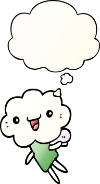 Düşünce baloncuğu olan, bir insan tarafından çizilmiş karikatür başlıklı yaratık.