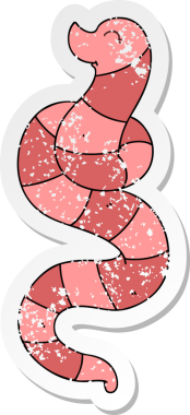 Bir insan tarafından çizilmiş garip bir el çizimi solucanın sıkıntılı çıkartması.