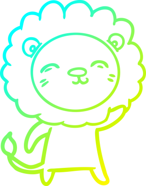 Bir insan tarafından çizilmiş karikatür aslanı çizimi.