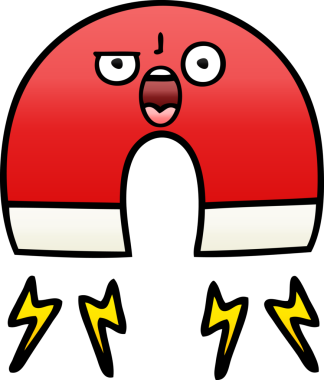 Bir insan tarafından çizilmiş bir mıknatısın gölgelenmiş gradyanı