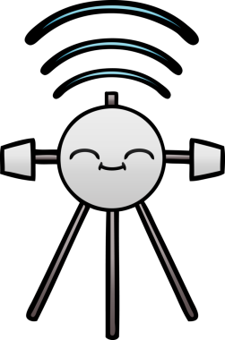 Bir insan tarafından çizilmiş bir uydunun eğimli gölgeli karikatürü