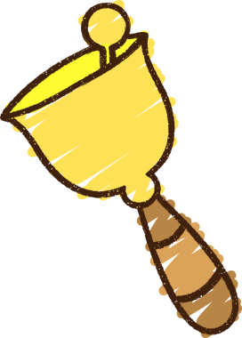 Bir insan tarafından çizilmiş el çanı tebeşiri.