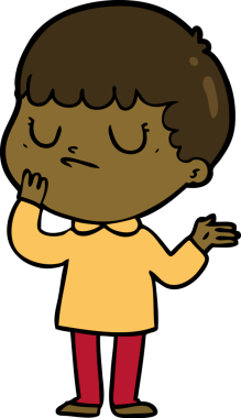 Bir insan tarafından çizilmiş huysuz çocuk çizgi filmi.