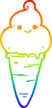 gökkuşağı gradyanı çizimi bir insan tarafından çizilmiş dondurma çizgi filmi