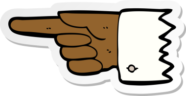 Bir insan tarafından çizilmiş bir el sembolünün çıkartması.