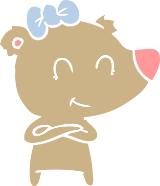 Bir insan tarafından çizilmiş dişi ayı düz renk karikatürü