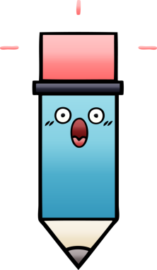 Bir insan tarafından çizilmiş bir kalemin gölgelenmiş karikatürü