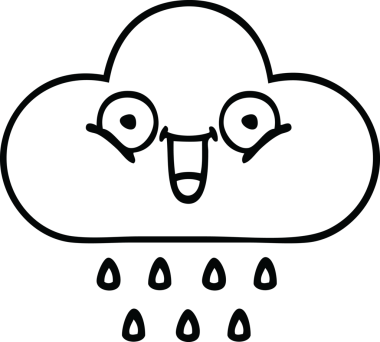 Bir insan tarafından çizilmiş yağmur bulutunun çizgi çizimi