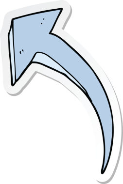 Bir insan tarafından çizilmiş çizgi film okunun çıkartması