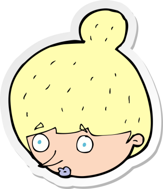 Bir insan tarafından çizilmiş bir karikatür çıkartması.