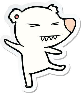 Bir insan tarafından çizilmiş dans eden kutup ayısının çıkartması.