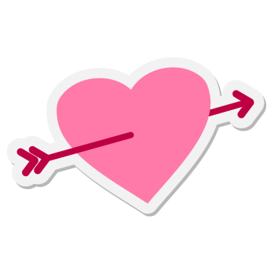 Bir insan tarafından çizilmiş ok etiketli kalp.